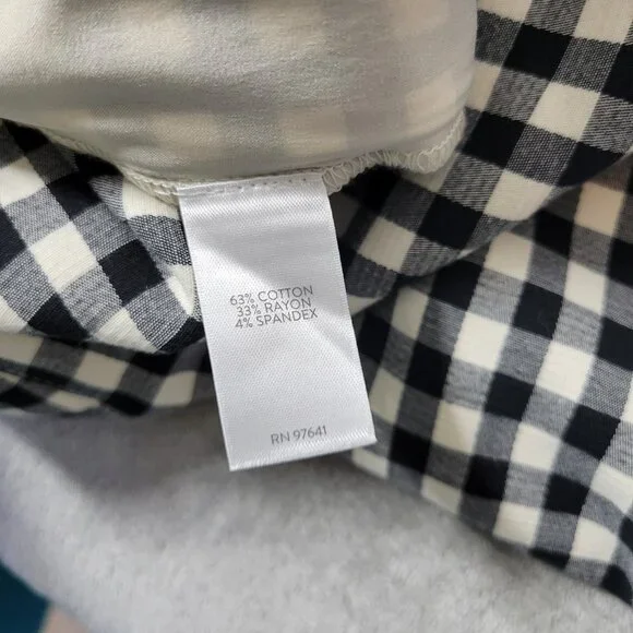 J Jill Womens Pants 18T Tall Straight Leg Zip Pockets Comfy Black White SL50E - Picture 9 of 9